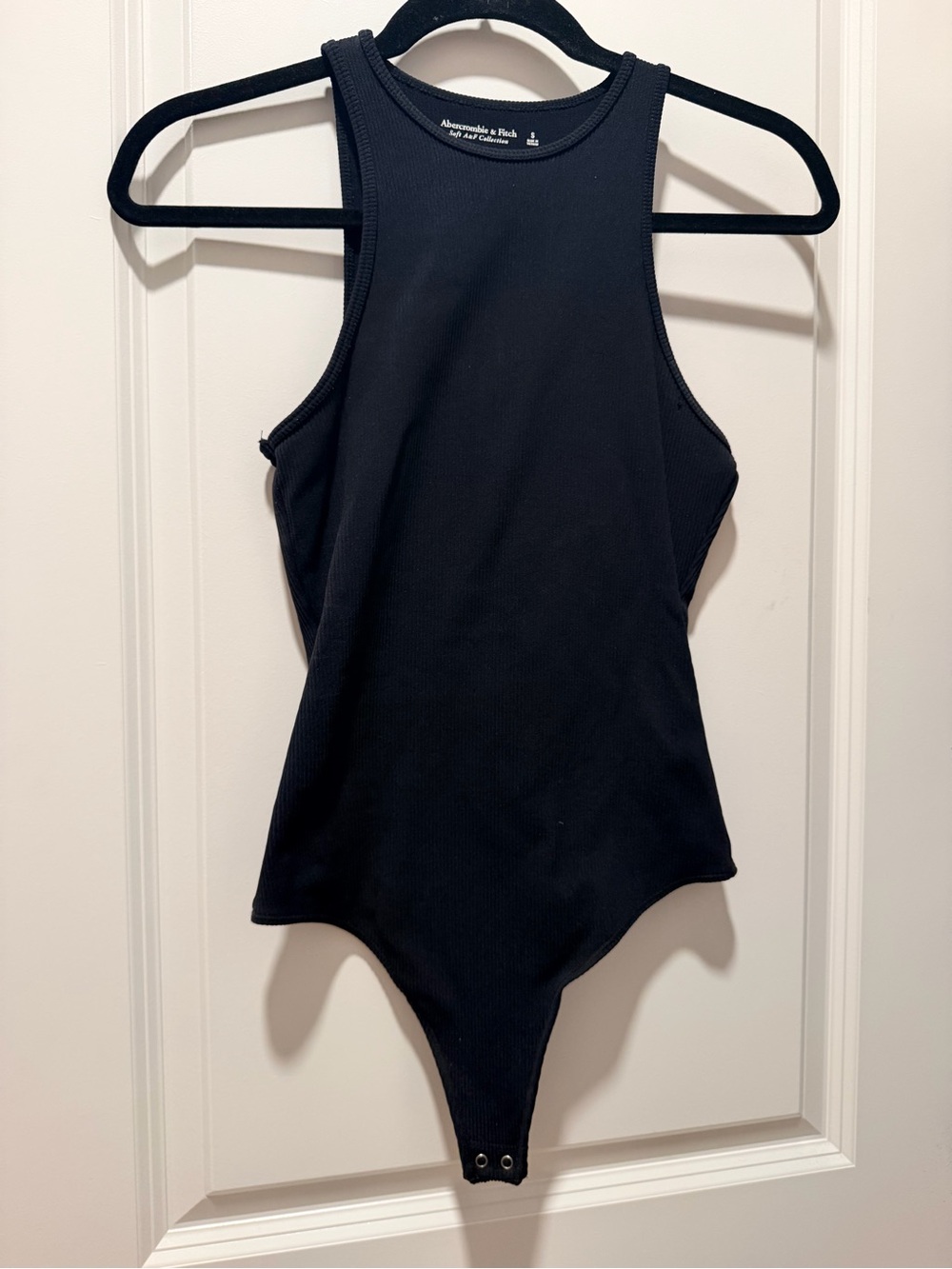 Abercrombie & Fitch Black Ribbed High-Neck Bodysuit